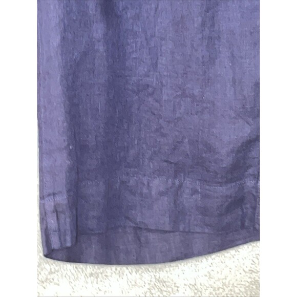 Tahari Womens Wide Leg Linen Pants Size Large Blue Cropped Beach Costal Travel - Picture 7 of 9